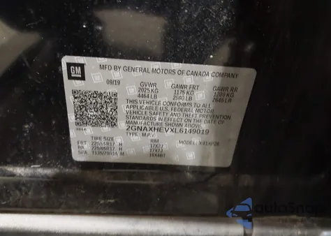 2020 Chevrolet Equinox Fwd Ls из США, поврежденный, VIN 2GNAXHEVXL6149019